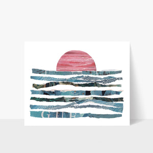 Open image in slideshow, &#39;Pink Sun&#39; Collage Art Print
